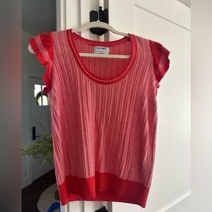 Old Navy Red and White Short Sleeve Top